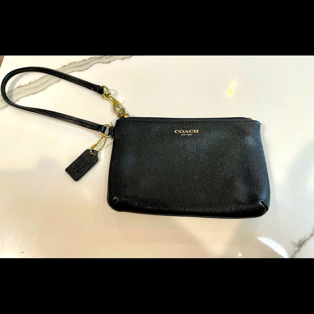 Coach Polished Pebble Leather Small Wristlet
